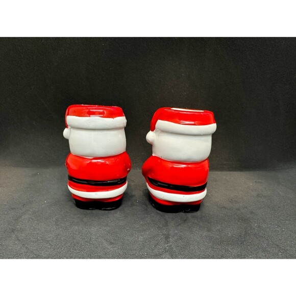 Vintage Handmade Santa Christmas Set Candle Holder Napkin Ceramic Clay Taper - Picture 4 of 14